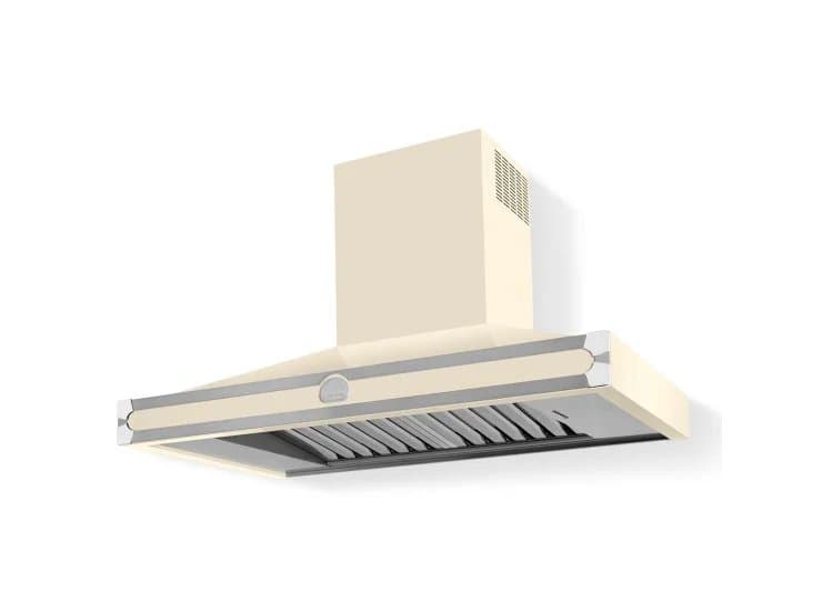 La Cornue CornuFe 110 43" Morning Dew With Polished Chrome Accents Wall Hood