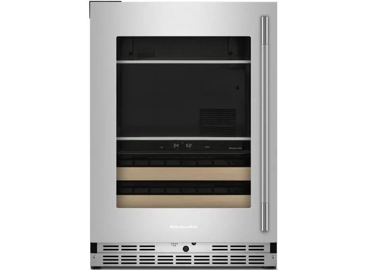 KitchenAid 4.89 Cu. Ft. Beverage Center Left Hinge 24-Inch Wide, PrintShield Stainless Frame
