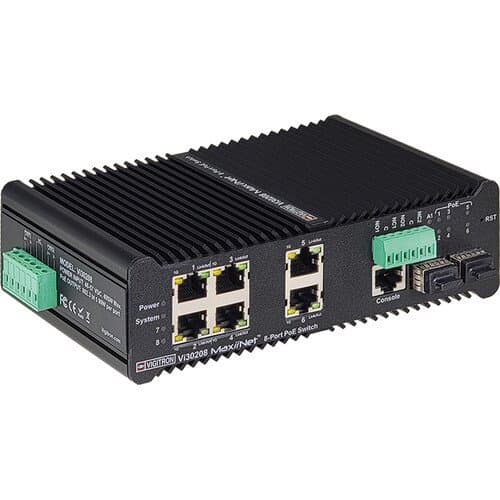 Vigitron MaxiiNet Vi30208 8-Port 2.5G PoE 4 Compliant Managed Industrial Network Switch