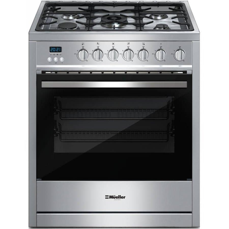 MUELLER 36 in. 3.8 cu. ft. Professional Freestanding Gas Range with 5 Burners, Convection Oven in Stainless Steel