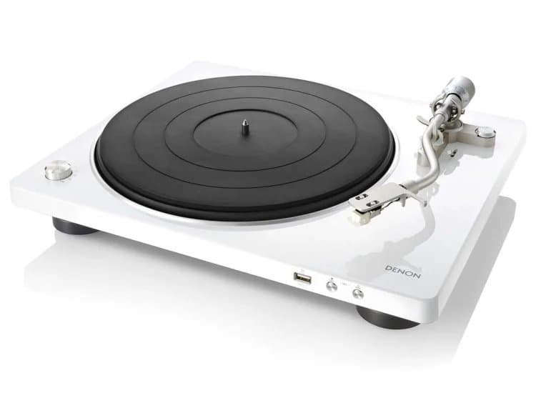 Denon Turntable Premium Belt-driven Hi-Fi with USB, White