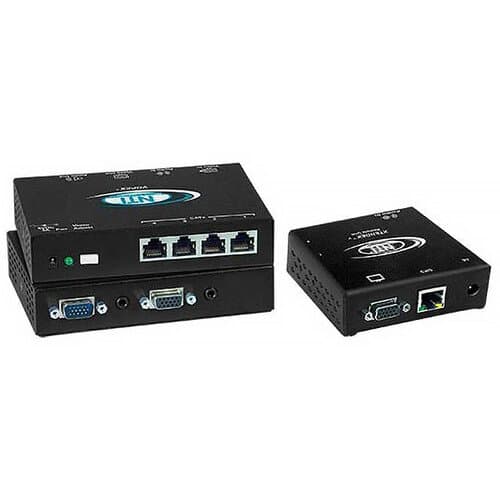 Network Technologies 4-Port VGA Splitter/Extender with Audio via Cat Cable (600')
