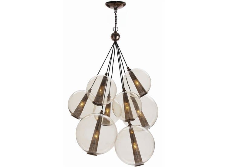 Arteriors Caviar Brown Nickel Adjustable Large Cluster Chandelier