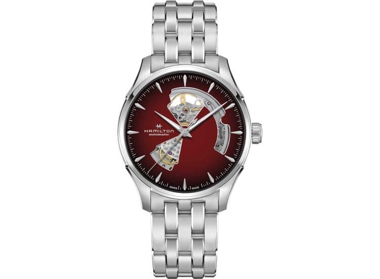 Hamilton Jazzmaster Auto Watch 40mm with Burgundy Open Heart Dial