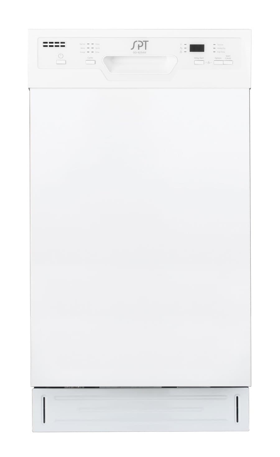 SPT 18-in Front Control Built-in Dishwasher ( White ) , Smart Wash , 52-Decibel