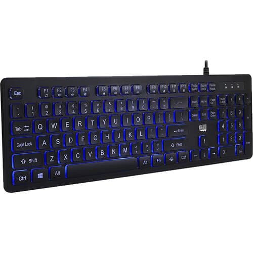 Adesso Large Print Antimicrobial Lighted Keyboard