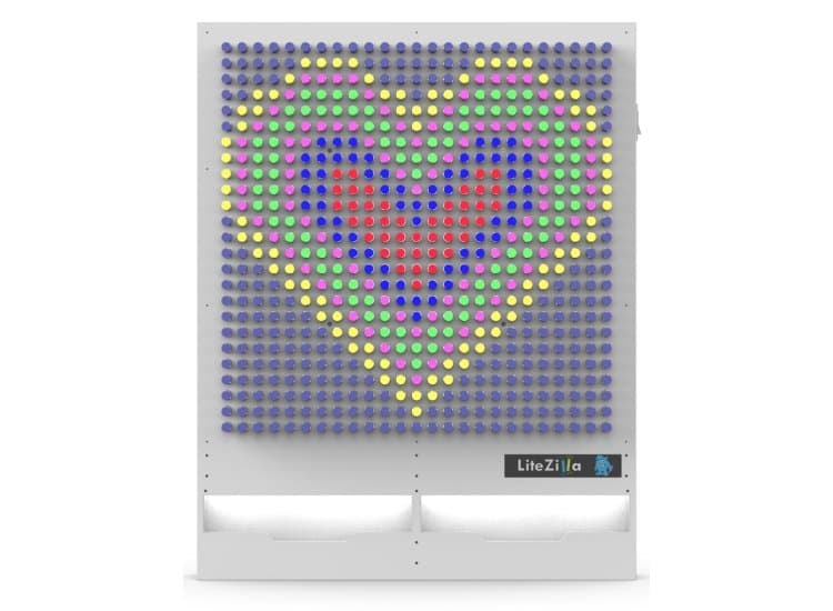 LiteZilla 4' Wide x 5' Tall White Interactive Art Wall - LZ-WHT-4X5