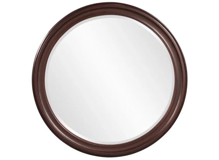 Howard Elliott George Round Mirror, Wenge Brown Finish