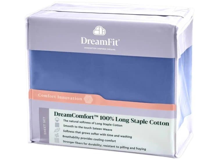 DreamFit DreamComfort Long Staple Cotton Blue Full Sheet Set