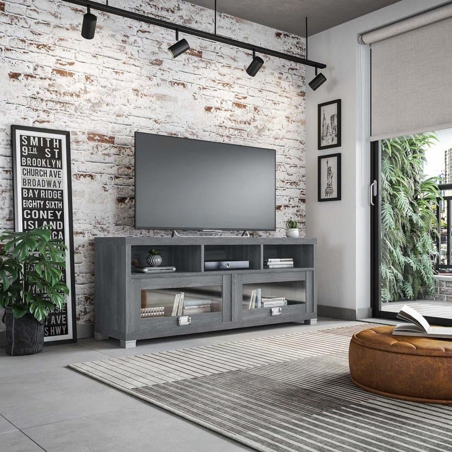 TECHNI MOBILI 57.25-inch TV Stand with Storage Doors