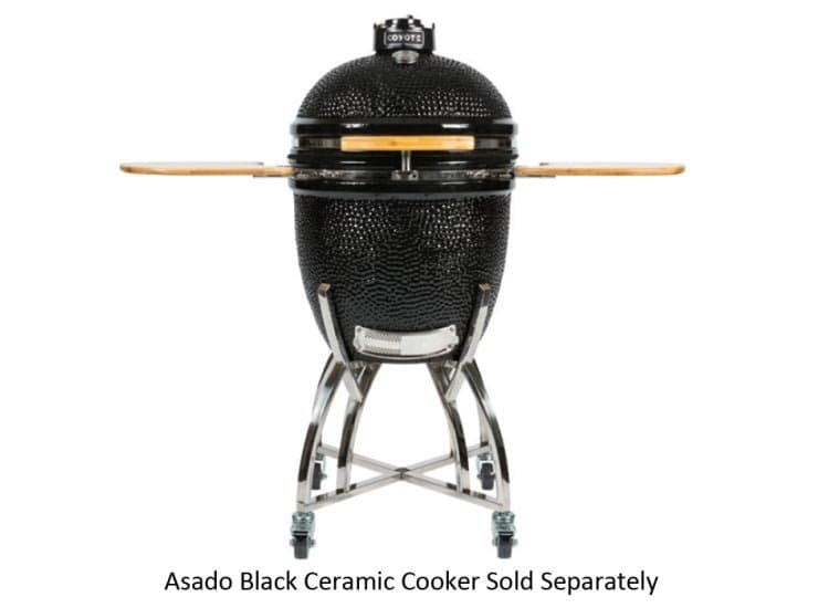 Coyote Asado Smoker Stand with Caster Wheels And Side Shelves