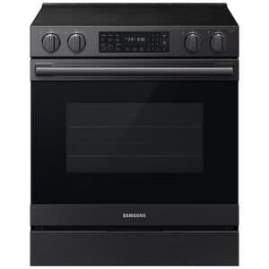 Samsung Bespoke 30 in. 6.3 cu. ft. Smart Air-Fry True European Convection Slide-In Range with Radiant Burners-Matte Black Steel