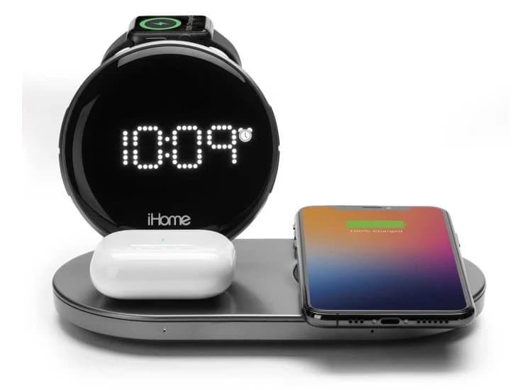 iHome Powervalet Quad+ 4-in-1 Wireless Charging Clock