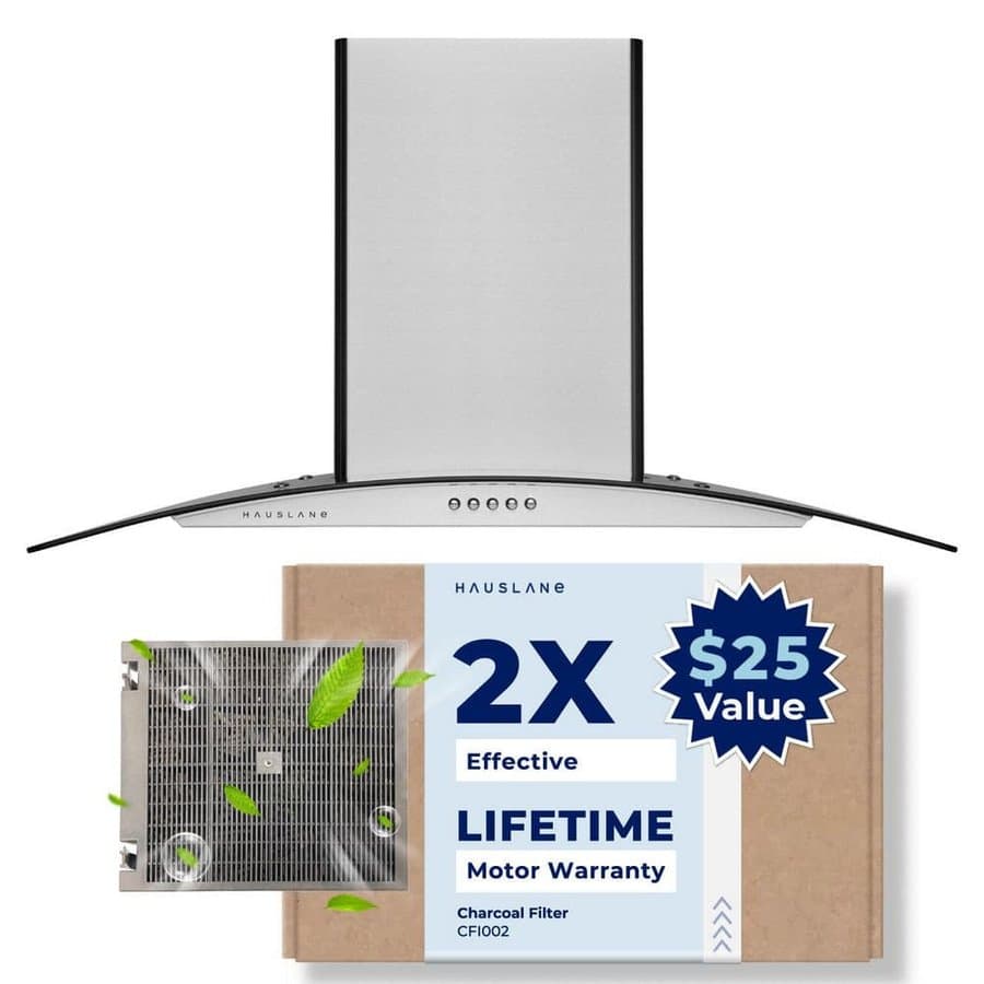 30 in. Convertible Wall Mount Range Hood with Tempered Glass Baffle Filters in Stainless Steel