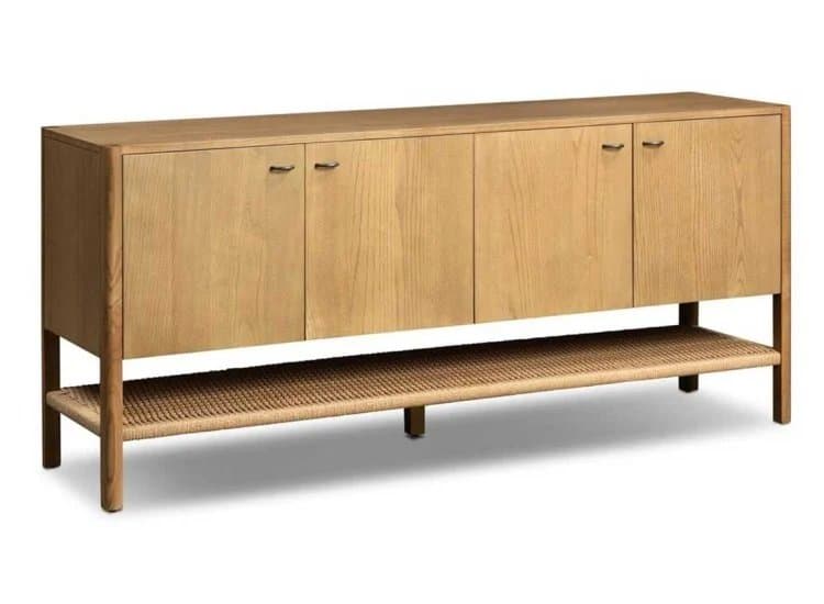 Four Hands Zuma 4 Door Sideboard, Dune Ash Veneer
