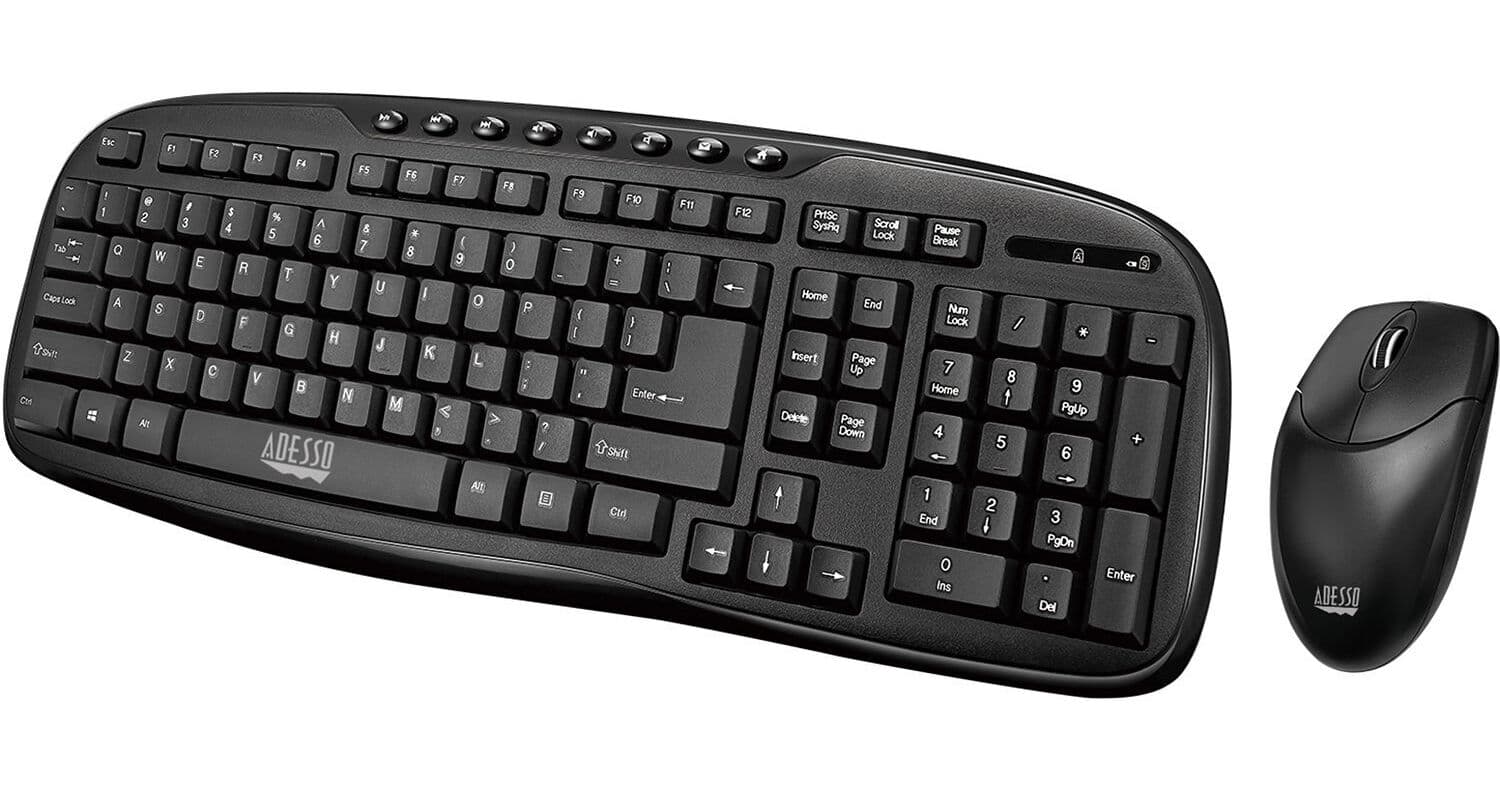 Adesso 2.4 GHz Wireless Desktop Keyboard and Mouse Combo WKB-1330CB