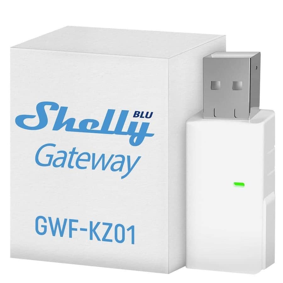 Shelly BLU Gateway, Bluetooth to Wi-Fi Gateway USB-A Dongle, Custom Scripting, Wi-Fi Extender, Home Automation