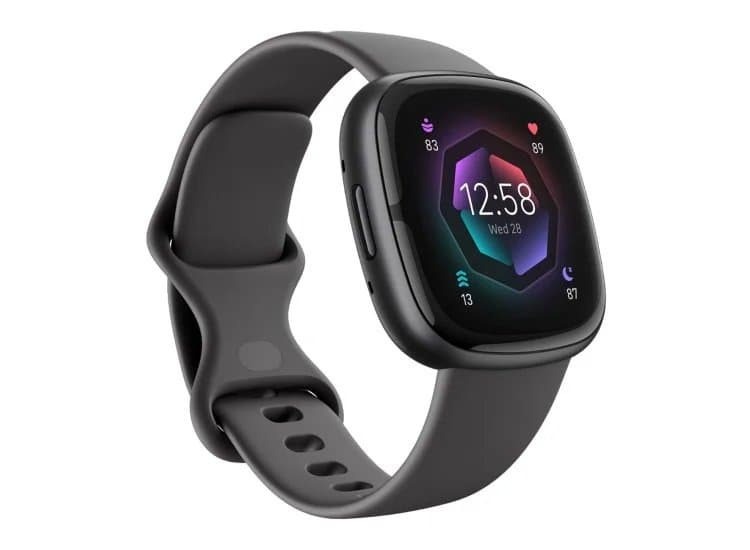 Fitbit Sense 2 Graphite Aluminum Shadow Grey Strap Advanced Health & Fitness Smartwatch, 24mm