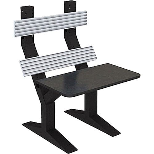 Winsted EnVision Double Tier with 7.5" Slat-Wall Command Console (Black/Silver, 42")