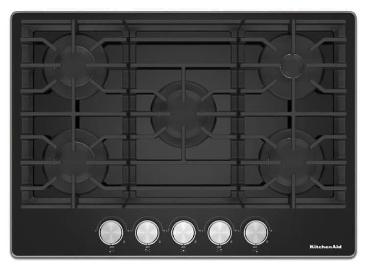 KitchenAid 30" Gas Cooktop Black