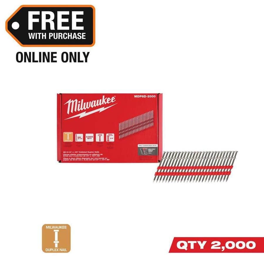 8D 2-1/4 in. x .131 in. Collated 21-Degree Duplex Nails M18 FUEL Duplex Nailer (2000-Count)