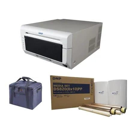 DNP DS820A 8" Professional Dye-Sublimation Printer for 8x10" and 8x12" Photos-Bundle With DNP Pure Premium Media for DS820A Printer, 8x10", 2x 130 Print Rolls, Printer Carrying Case