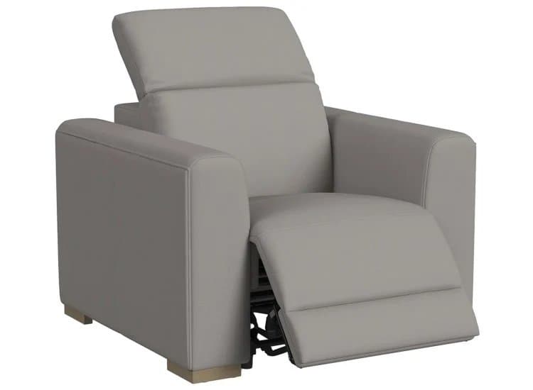 Flexsteel Aurora Power Recliner with Power Headrest, Ash Leather Finish