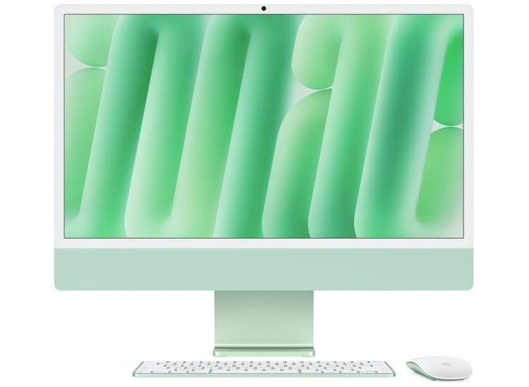 Apple 24-Inch iMac M4 10-Core 16GB RAM 512GB SSD, 10-Core GPU Retina 4.5K Desktop Computer in Green (Late 2024)