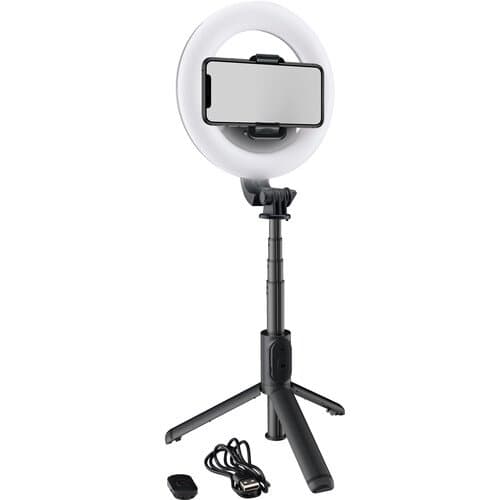 Mackie Battery-Powered Ring Light Kit with Convertible Selfie Stick (6")
