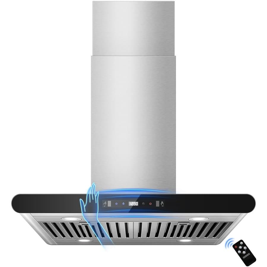 Tieasy 36 inch Convertible 700-CFM Brushed Stainless steel Island Range Hood