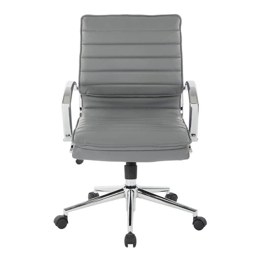 Mid Back Manager's Black Faux Leather Office Chair