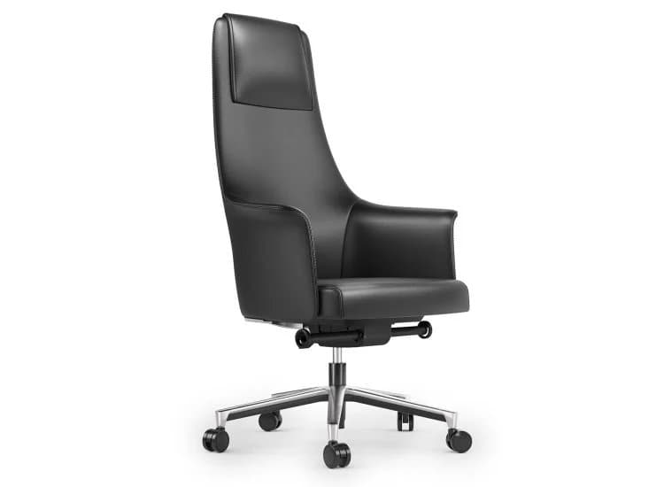 BDI Bolo Office Chair, Black Leather Finish