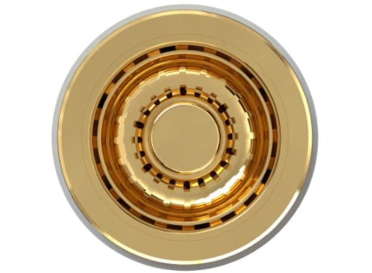 Aspect Drain Kitchen Sink Strainer with Basket, Unlacquered Polished Brass