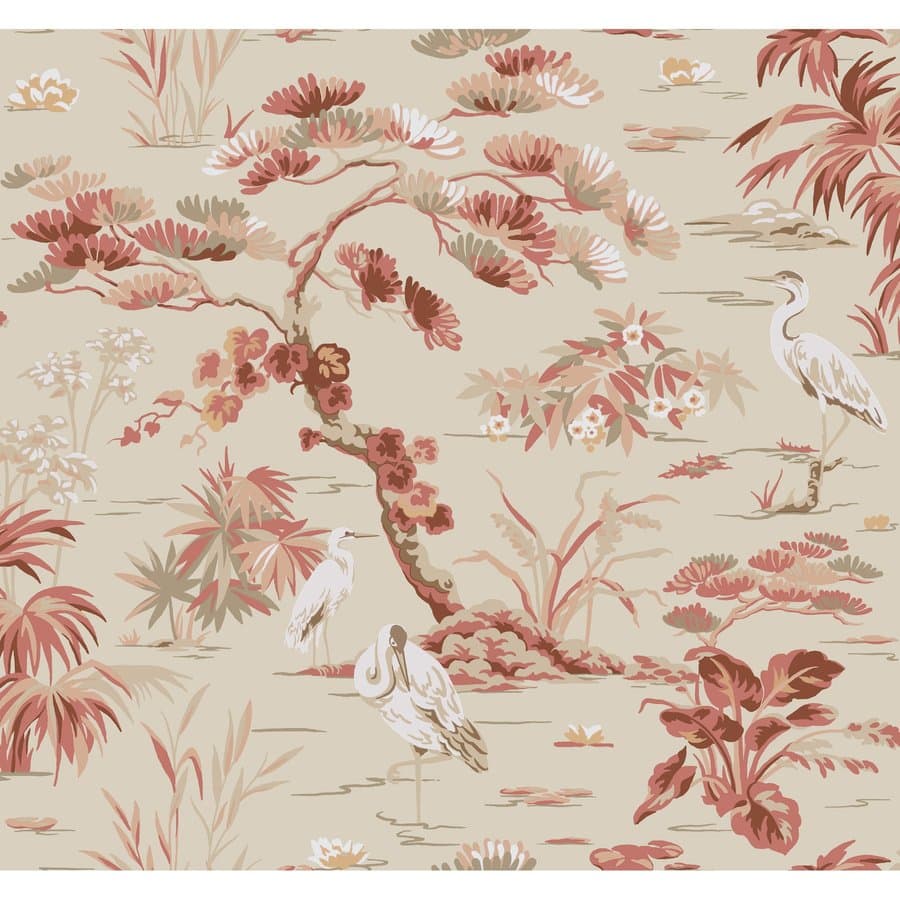 York Wallcoverings Ronald Redding Designs Tea Garden 60.8-sq ft Orange Non-woven Animals Unpasted Wallpaper