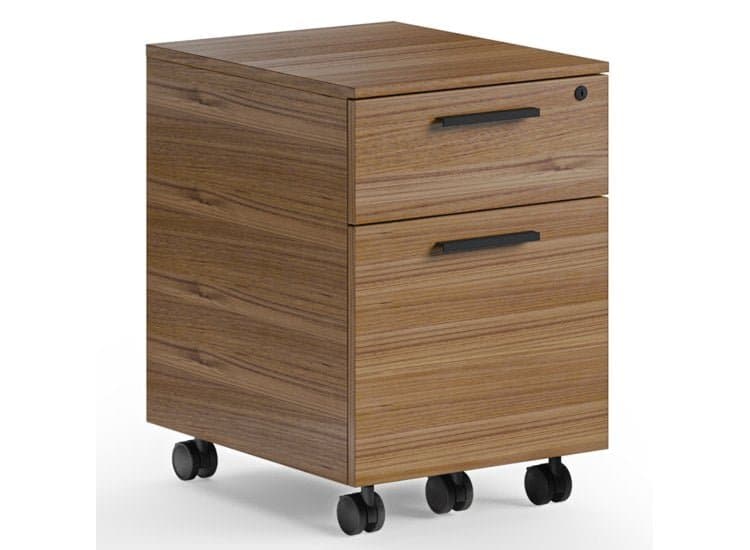 BDI Linea Natural Walnut Mobile File Pedestal