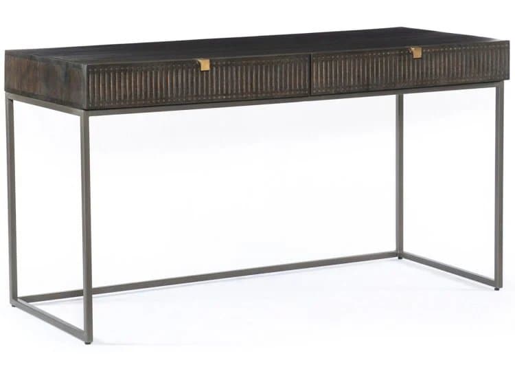 Four Hands Kelby Writing Desk, Carved Vintage Brown