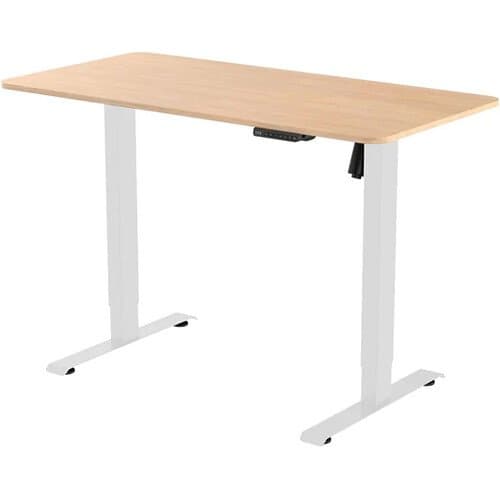 Uncaged Ergonomics Rise Up Essential Electric Standing Desk (White Maple)