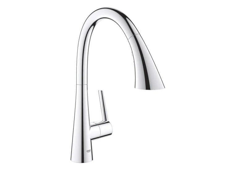 GROHE Zedra Starlight Chrome Single-Handle Pull-Down Kitchen Faucet