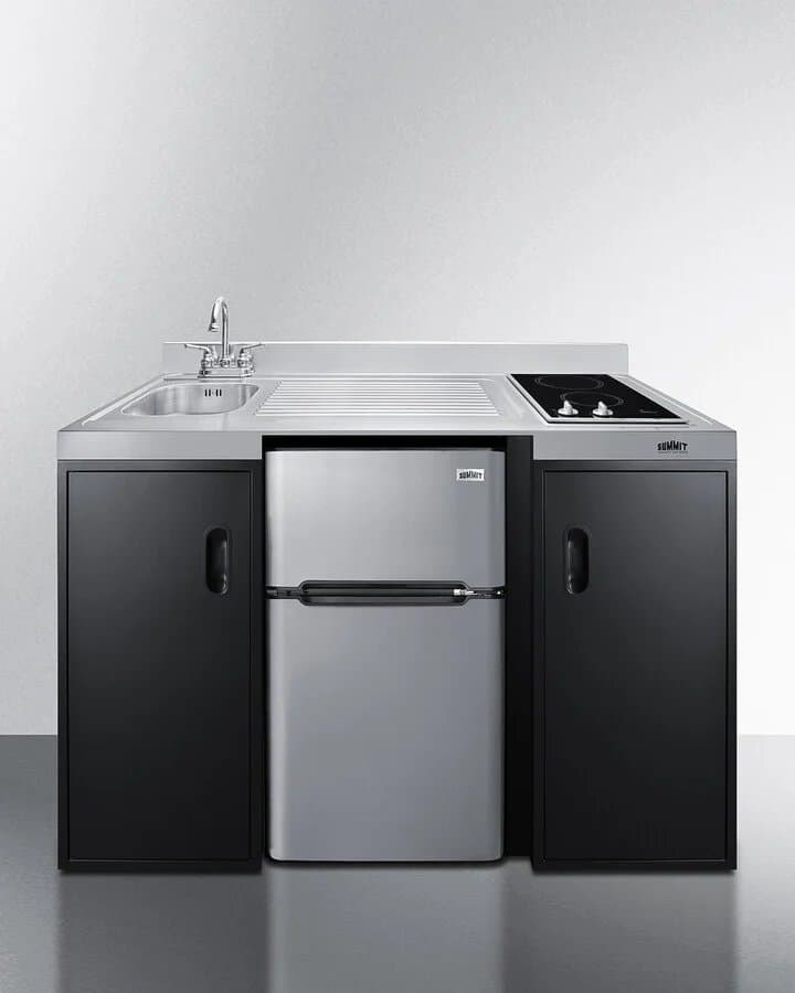 54 in. Compact Kitchen in Stainless Steel, ADA Compliant