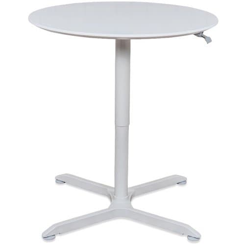 Luxor Pneumatic Height-Adjustable Round Café Table (32", White)