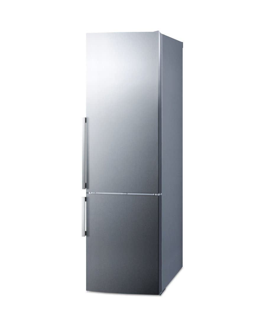 Summit Appliance 24" 11.1 Cubic Feet Energy Star Bottom Freezer Refrigerator with Water and Ice Dispenser FFBF247SSIM