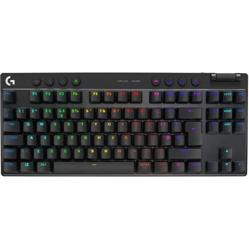 Logitech G PRO X TKL LIGHTSPEED Wireless RGB Gaming Keyboard (Black, Clicky)