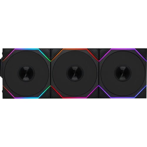 Lian Li 120mm UNI FAN TL Wireless RGB Reverse Blade Case Fan (Black, 3-Pack)
