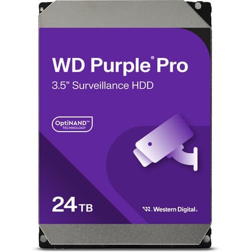 WD 24TB Purple Pro 7200 rpm SATA III 3.5" Internal Surveillance Hard Drive (Retail)