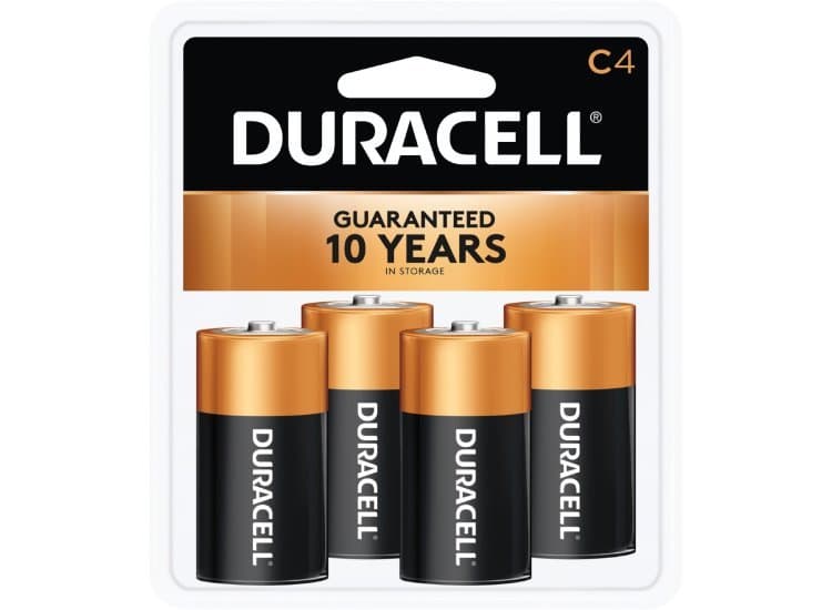 Duracell Coppertop C Alkaline Battery 4 Pack