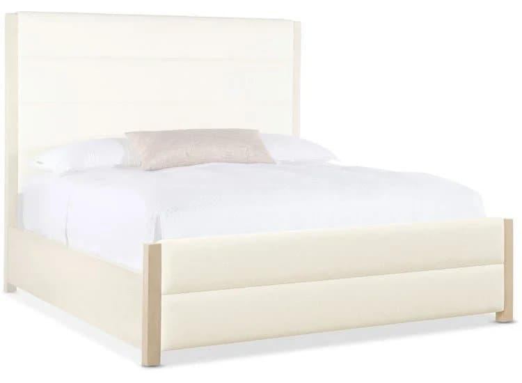 Hooker Furniture Bedroom Westwood Upholstered Footboard-King|Cal K-in Polished Limestone | Trendy Snow Fabric