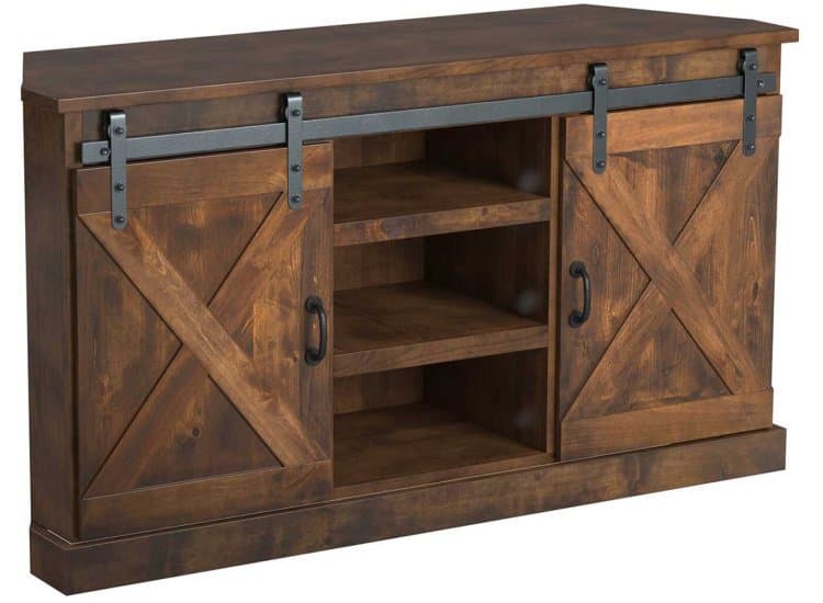 Legends Furniture 56" Aged Whiskey Farmhouse Corner TV Console