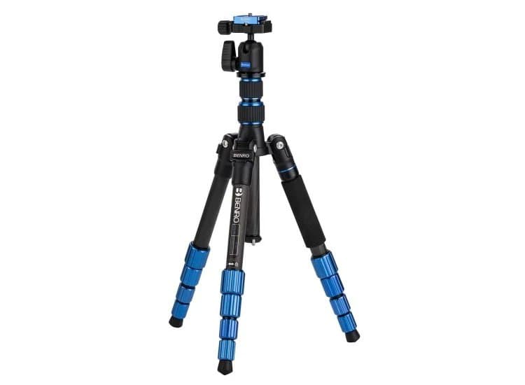 Benro Slim Travel Tripod Kit, Carbon Fiber Black/Blue