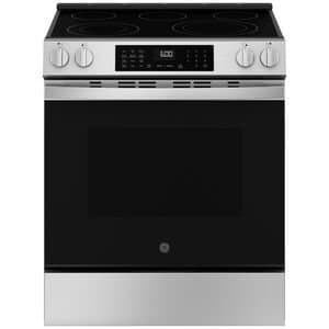 GE 30 in. 5.3 cu. ft. Smart Air Fry Standard Convection Slide-In Electric Range with Radiant Burners-Fingerprint Resistant Stainless