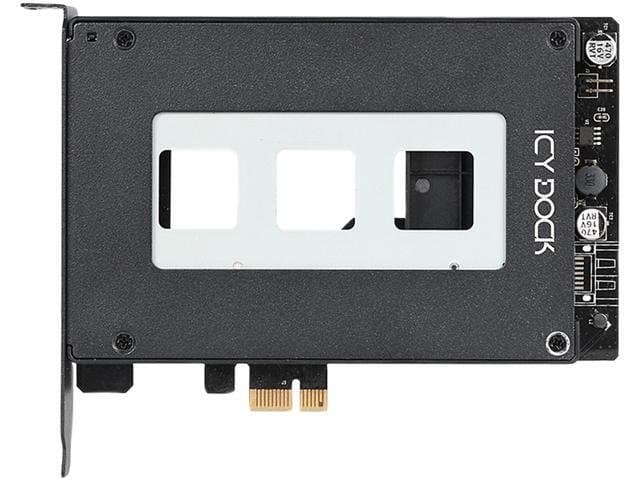 ICY DOCK ToughArmor MB839SP-B 2.5" SATA SSD/HDD to PCIe 2.0 x1 Hot-Swap Mobile Rack for PCIe Expansion Slot